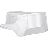 FEOYA Mens Shiny Bikini Underwear Sexy Low Rise Bulge Enhancing Thong Boxer Briefs Metallic Hot Men Pouch Underwear with Ball