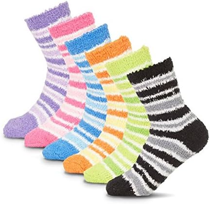 Anna Women's Soft Anti-Skid Fuzzy Winter Crew Slipper Grip Socks