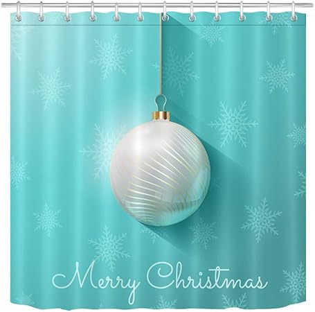Immagini Natalizie Hd.Decorazioni Per La Casa Decorazioni Natalizie Pallone D Oro Tenda Per Doccia 180x180cm Stampa 3d Hd Tessuto Impermeabile Gancio Libero 12 Ganci Gratuiti Amazon It Casa E Cucina