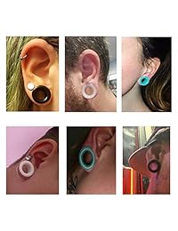 Juego de túneles expansores para oreja de silicona duros, desde 2 g hasta 1 pulgada, 20 piezas