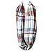 Allydrew Fashionable Plaid Winter Scarf Accessories, Infinity Scarf & Beanie Set, Gray/Wineand Gray Set,One Size