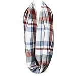 Wrapables Plaid Print Winter Infinity Scarf, Gray and Wine Wrapables Plaid Print Winter Infinity Scarf, Gray and Wine