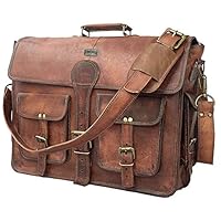 cuero DHK 18 Inch Vintage Handmade Leather Messenger Bag for Laptop Briefcase Best Computer Satchel School Distressed Bag (18 inch)