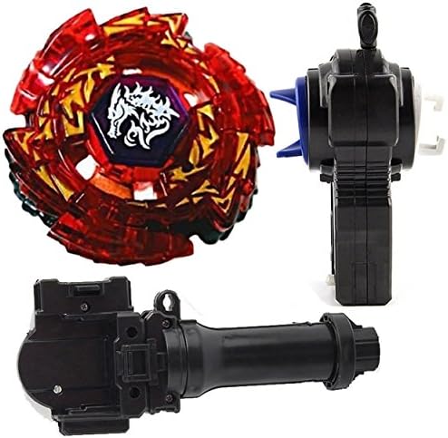 CuteBoy BURST Booster Meteo L-Drago Rush Red BB-98 4D Bey Battling Top blade BB98 Starter Set With Two-Way L-R Double String Power Left &amp; Right Spin Launcher + Grip Set Top Toys For Kids
