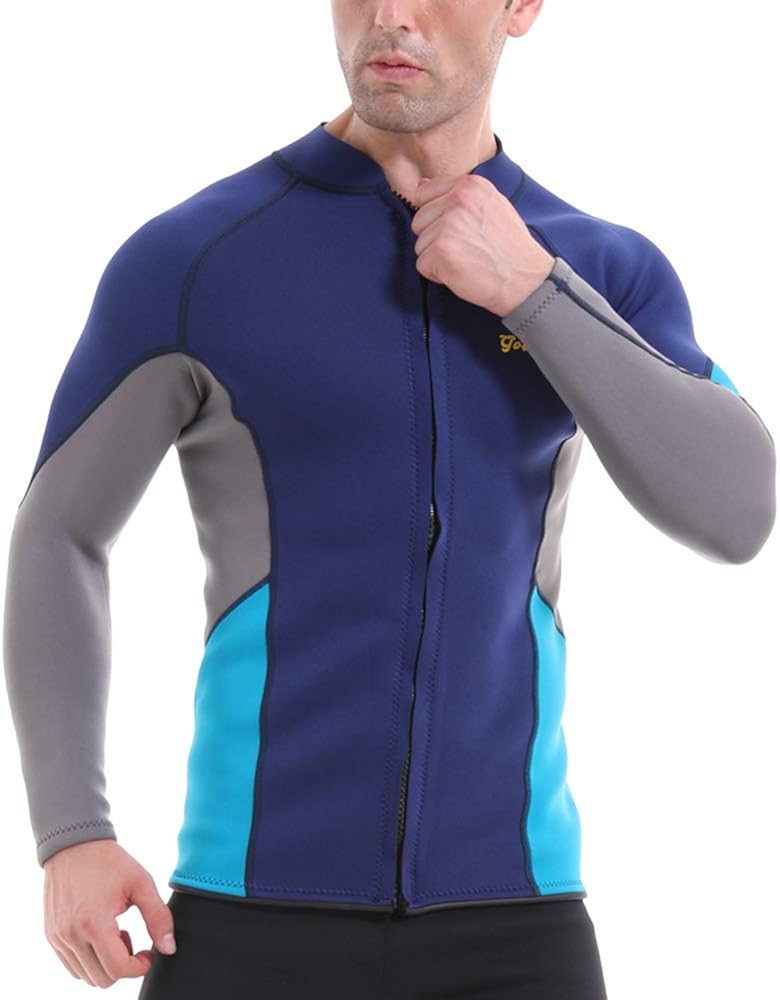 GoldFin Men’s Wetsuit Top Jacket, 2mm Neoprene Jacket Long