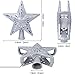 OurWarm Christmas Tree Topper Lighted Star Tree Toppers with LED Rotating Snowflake Projector Lights, 3D Hollow Silver Star Snow Tree Topper for Christmas Tree Decorations