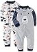 Carter's Baby Boys' Toddler 2-Pack Fleece Footless Pajamas, Dinosaur/Bear, 4T