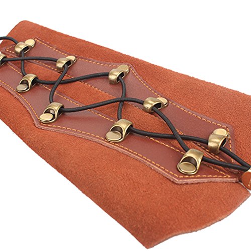 XTACER 7" Adult Unisex Traditional Arm Protector Guard, Protect Arm for Shooting Hunting Archery Right or Left Hand Shooters (Brown-Leather)