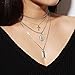 Wowanoo Multilayer Necklace Y Layer Pendant Necklace Jesus Cross Pendant Necklace for Women