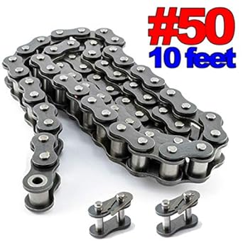 PGN #50 Stainless Steel Roller Chain - 10 Feet + 2 Free Connecting Links 50ss Stainless Steel Chain 191 Links Tools - View #3