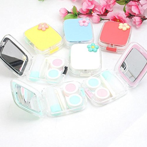 image for AMA(TM) Portable Mini Flowers Contact Lens Case Glasses Box Travel Kit