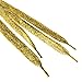 TOPTIE Metallic Glitter Flat Shoelaces 55 Inch, Fashion Bling Colored Shoelaces - Golden