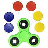 Fidget Hand Spinner Toy Best Hybrid Ceramic Bearing 360 Tri-Spinner Prime ADHD Fidget Toy Prime Premium Anxiety Toys Helps Focus for Kids and Adults Amazing Stress Reducer (Green +6 Caps)