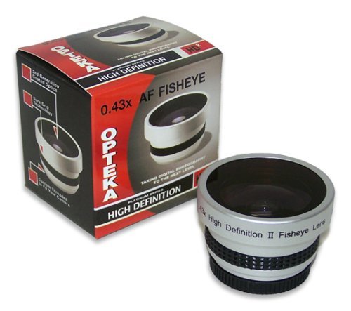 Opteka 0.43x HD2 Full Fisheye Lens for Sony Handycam DCR-SX45, SX45/S, SX65, SX65/B, SX85, SX85/S, SR11, XR100, XR200V, XR500V, XR520V, CX130, CX160, CX160/B, CX550V, CX560V, CX560V, CX700V, HC9, XR550V, HVR-A1U, HD1000U and HXR-MC50U Camcorder