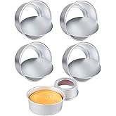 XZJMY 5 Pack Non-Stick Deep Aluminum Round Cake Pan With Removable Bottom,mini cake pan, round aluminum cake pan, used for family gatherings to bake mini cake pizza, quiche (4 Inch)