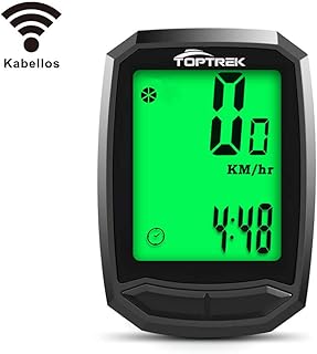 toptrek Fahrradcomputer Kabellos 13 Funktionen Fahrradtacho IPX7 wasserdichte Radcomputer LCD-Hintergrundbeleuchtung Kilometerzähler für Radsport Realtime Speed Track