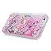 iPhone 6 case, iPhone 6S Case (4.7), Mavis's Diary Bling Glitter Sparkle Flowing Liquid Quicksand Moving Sequins Protective Hard PC Back Cover with Soft TPU Rubber Frame - Painted Unicorn Flower