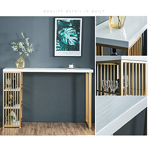 ODDINER Bartisch Küche, Theke, Tisch Bistrotisch Frühstück Esstisch Couchtisch mit 3-Tier Storage Rack Regale for… – Bild 7