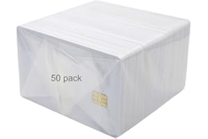Gialer 50 Pack SLE4442 Chip Cards, Blank Smart Intelligent Card Contact IC Card, ISO 7816 Contact Smart Card, Contact Chip PVC Card for Hotel Key Card/Access Control System