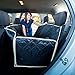 PETBROO Pet Seat Cover for Trucks Cars SUVs Waterproof Dog Hammock Covers Scratch Proof Nonslip Backing Durable Machine Washable Padded Quilted Heavy Duty Black with Side Flaps Anchors & Storage Bag