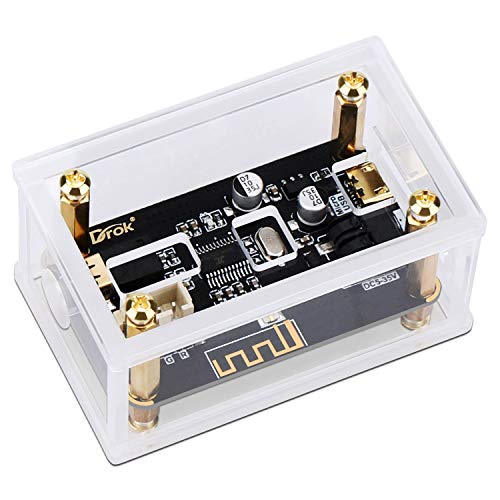 Bluetooth Receiver Board, DROK Wireless Audio Receive Module DC 5V-35V BT 4.2 Bluetooth Decoder Electronics Music Receiver with Case for Home Car Stereo System Speaker DIY