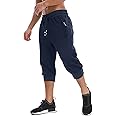 MAGNIVIT Men's 3/4 Jogger Capri Pants Workout Gym Below Knee Shorts Zipper Pockets Jogger Sweatpant Capris for Men