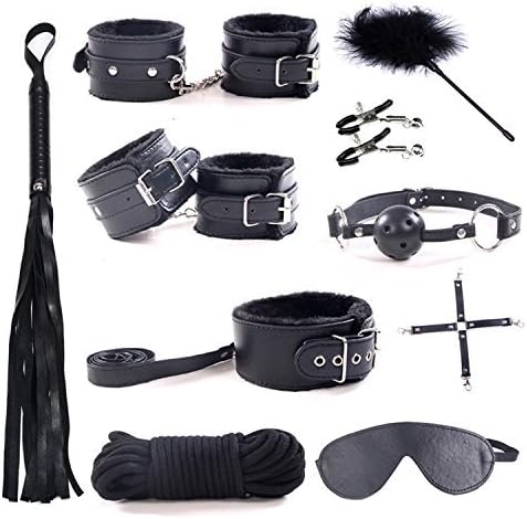 qianxikejiyouxiangongsi 6Pcs Set Nylon Adjustable Bed Set,Adult Six-Toys for Couple Adult Sexy Suit,Leather Plush Game Kit for Cosplay