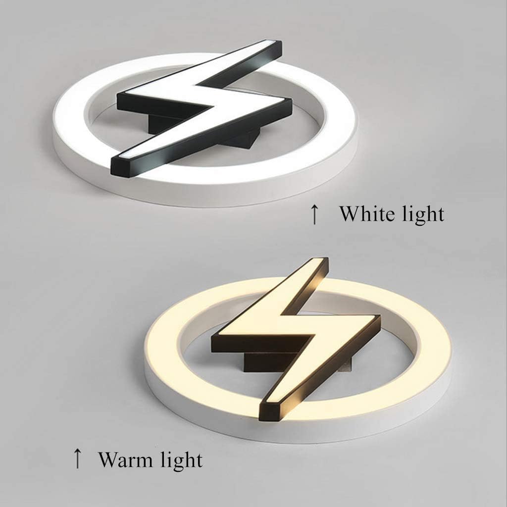 Amazon Co Jp Led漫画雷形のデザイン天井灯の子供部屋はリモコンアクリルランプシェードアルミ合金シャンデリア寝室リビングルームトップ照明 62cm 58w ホーム キッチン