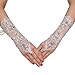 M Bridal Women's Rhinestones Lace Fingerless Gloves for Wedding Party Brides Accessory G02 (Ivory)