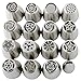 Russian Piping Tips Set (29-Piece Kit) | 15 Stainless Steel Icing Nozzles, 1 Leaf Tip, 10 Disposable Pastry Bags, 2 Couplers & 1 Brush | Flower Frosting Tools for Cake, Cookie, Cupcake Decoration