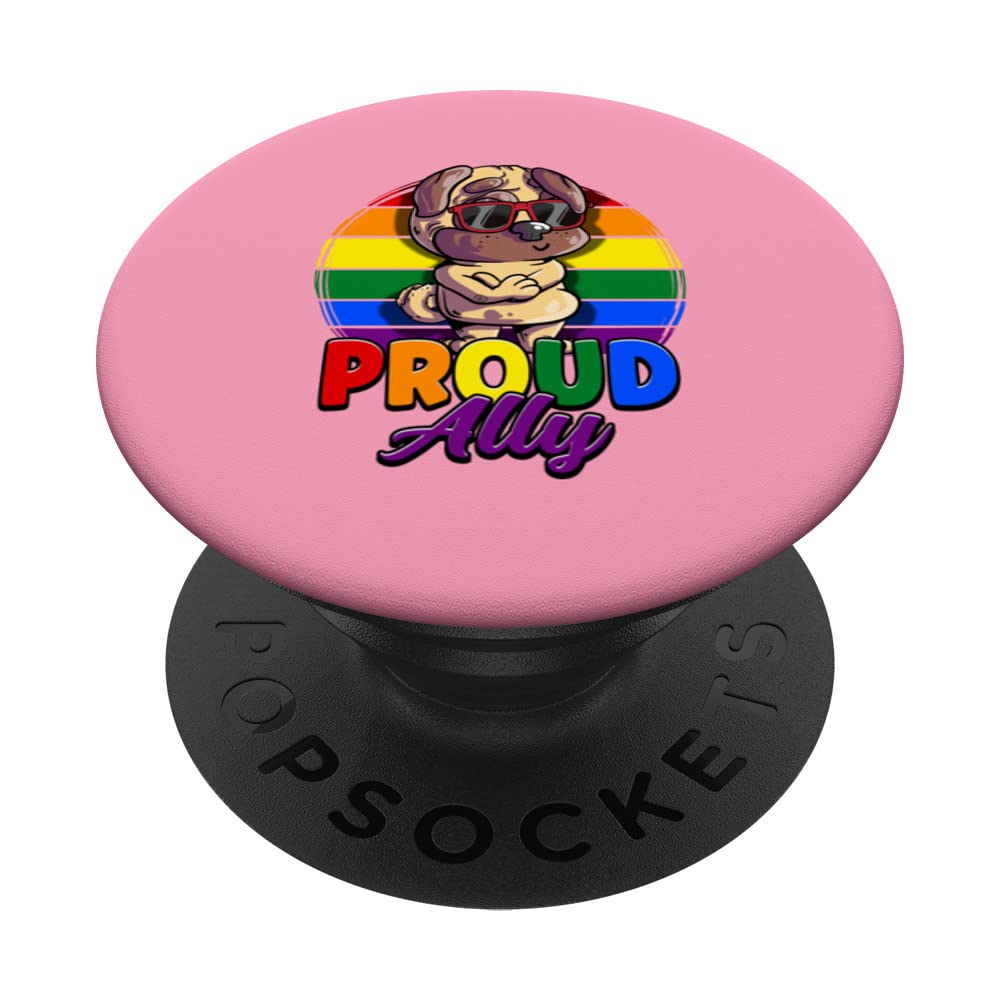 Proud Ally Rainbow Flag Pride Month Support LGBTQ PopSockets Swappable PopGrip