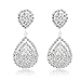 Long Way Bridal Wedding Jewelry Beautiful Dazzle Crystal Dangle Fashion 3D Earring Silver Plated…