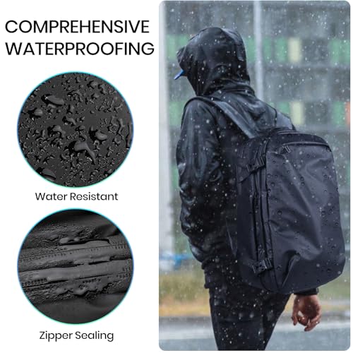 H.yeed Travel Backpack Expandable 30L-60L Vacuum Business Rucksack | USB&Type-C Charging Port and Pump, Waterproof Lightweight, Wet Dry Separation,Fits 17.3 Inch Laptop