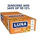 LUNA BAR - Gluten Free Snack Bars - Creamy Dreamy Peanut Butter -8g of protein - Non-GMO - Plant-Based Wholesome Snacking - On the Go Snacks (1.69 Ounce Snack Bars, 15 Count)