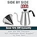 Pour Over Coffee Kettle and Tea Kettle 1.0L / 34oz - Ovalware RJ3 Stainless Steel Drip Kettle with Precision Gooseneck Spout for Home Brewing, Camping and Traveling