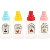 4Pcs Colorful Mini Cute Tomato Ketchup Bottle，Salad Dressing Tomato Containers Empty Ketchup and Mustard Syrup Dispenser for Adults ，Portable Small Sauce Container,Office Worker for Bento Box