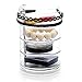 Sooyee Clear Acrylic 4 Tiers 360 Degree Rotation Circular Hair Tie and Headband Holder with Lid, Plastic Jewelry and Makeup Accessories Compartment Organizer,Round Canister