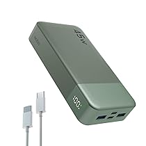 NOBIS Power Bank 20000mAh Powerbank 45 W Fast Charging Caricatore Portatile USB C In & Out, 4 Ports Portable Charger with LED Digital Display, Compatible with Phone 17 S25 (Verde)