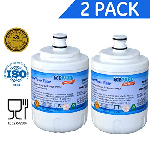 ICEPUREUKF7003 Replacement for Maytag UKF7002AXX, Whirlpool EDR7D1, UKF7003AXX, UKF7002, 7003AXXP, UKF7001AXX, UKF6001AXX, UKF5001 Water Filter 2PACK
