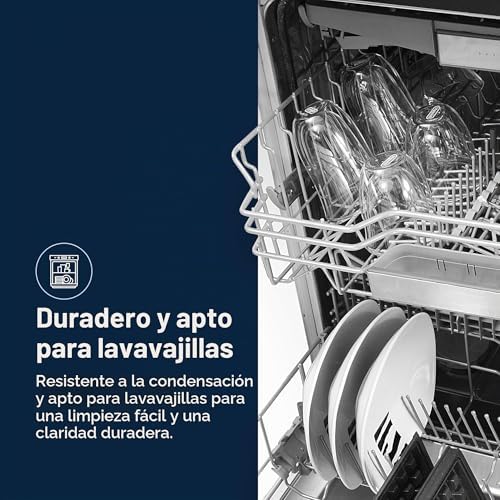 Juego de 2 vasos premium para café latte macchiato, apto para lavavajillas, pared doble vidrio templado, transparente, 330 ml