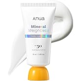 Anua Mineral Weightless Finish Sunscreen SPF 50, 1.69 fl oz | Broad Spectrum, Zinc-Based for Sensitive Skin, Lightweight Hydrating Lotion Texture, Under Makeup, Korean Skincare