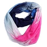 HDE Women's Sheer Infinity Scarf Soft Lightweight Loop Scarf (Blue Pink Ombre)