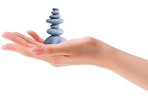 BBRGIRL 7 Zen Stacking Stones, Handmade Rocks Statues Garden Decor, Office Relaxing Yoga Meditation Accessories - Small Fish Tank Decoration, Micro Landscape Decor