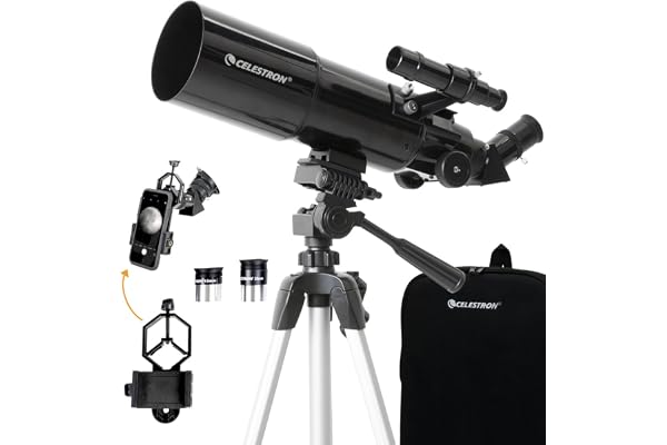 The Celestron Travel Scope 80mm refractor telescope with backpack