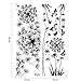Runtoo Giant Dandelion Wall Decals Flying Flowers Butterflies Wall Stickers Plants Wall Art Living Room Bedroom Decor [Black]