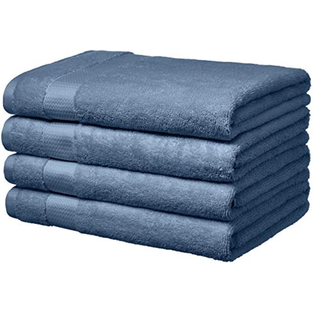 Basics Everyday Bath Towels, Set Of 4, Cornflower Blue, 100 Soft