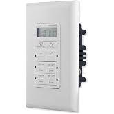 myTouchSmart In-Wall Digital Timer, 4 Programmable On/Off Buttons, 2 Easy On/Off Buttons, 24 Hour Daily Cycles, Blue LED Indicators, with Battery Backup, for Indoor/Outdoor Lights, Fans, 26893