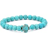 Turtle Beads Chain Bracelet for Women Men Handmade Natural Stone Elastic Stretch Bracelet Friendship Couple Bracelets
