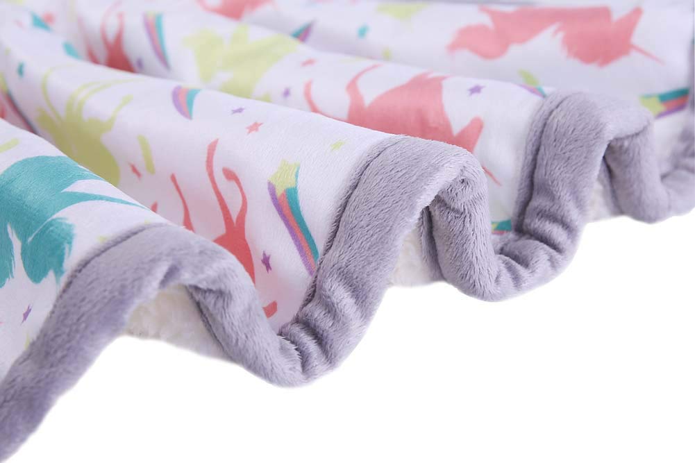 COOSEY HOME Breathable Baby Blanket Print Fleece Best Registry Gift for Newborn Soft- Perfect for Prince and Princess 30" x 40" (Unicorn): Baby
