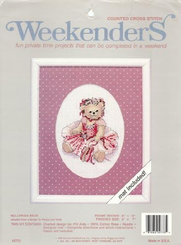 Weekenders Counted Cross Stitch Kit, Ballerina Bear, Mat Included
